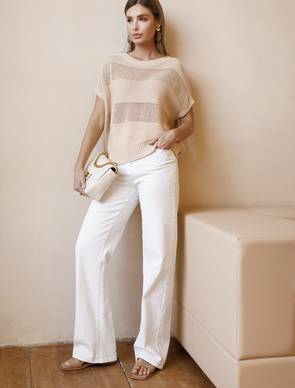 картинка Джинсы женские белый магазин Одежда+ являющийся официальным дистрибьютором в России 