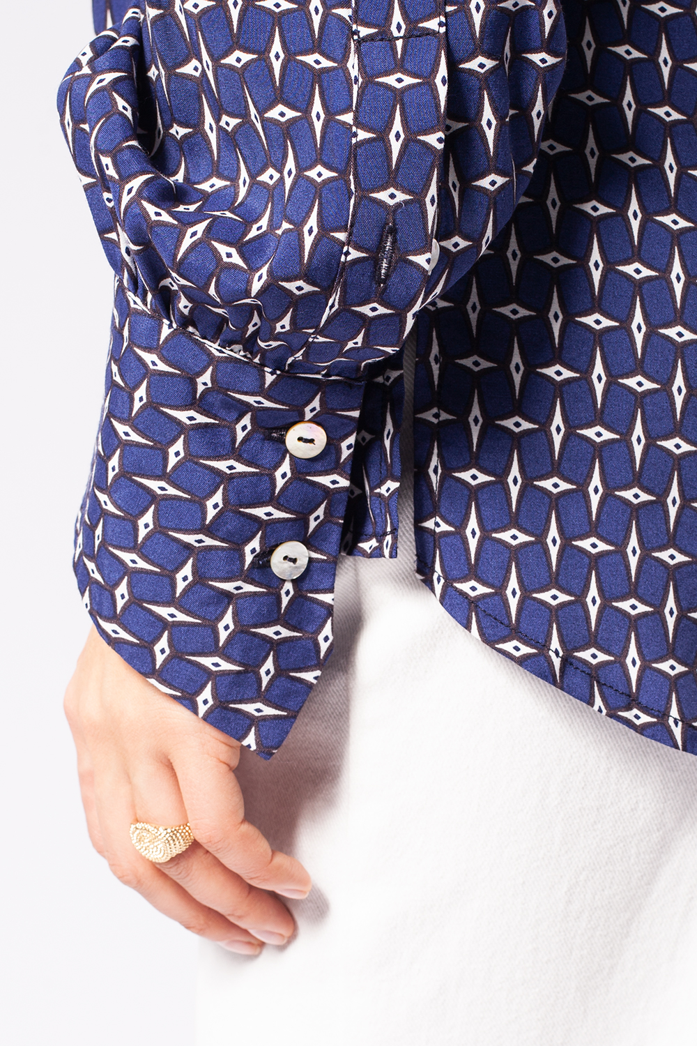 картинка Блузка женская синий-белый от магазина Одежда+