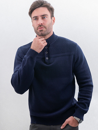 картинка Джемпер мужской темно-синий магазин Одежда+ являющийся официальным дистрибьютором в России 
