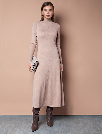 картинка Платье вязаное женское бежевый магазин Одежда+ являющийся официальным дистрибьютором в России 